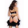 Chilirose - Cr 4687 Ensemble Deux Pièces Sans Crotchless Noir L